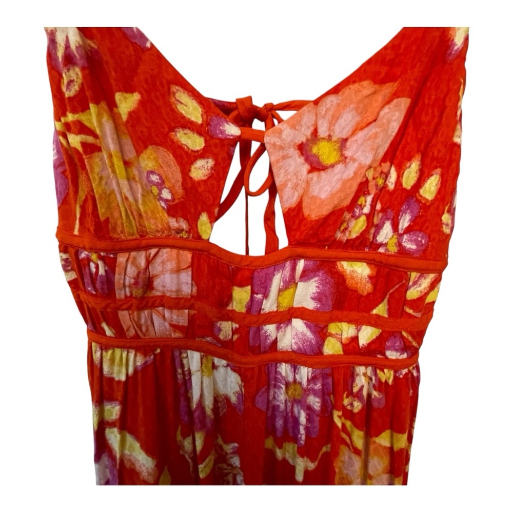 Free People Red and Pink Floral Dress - Picture 4 of 6